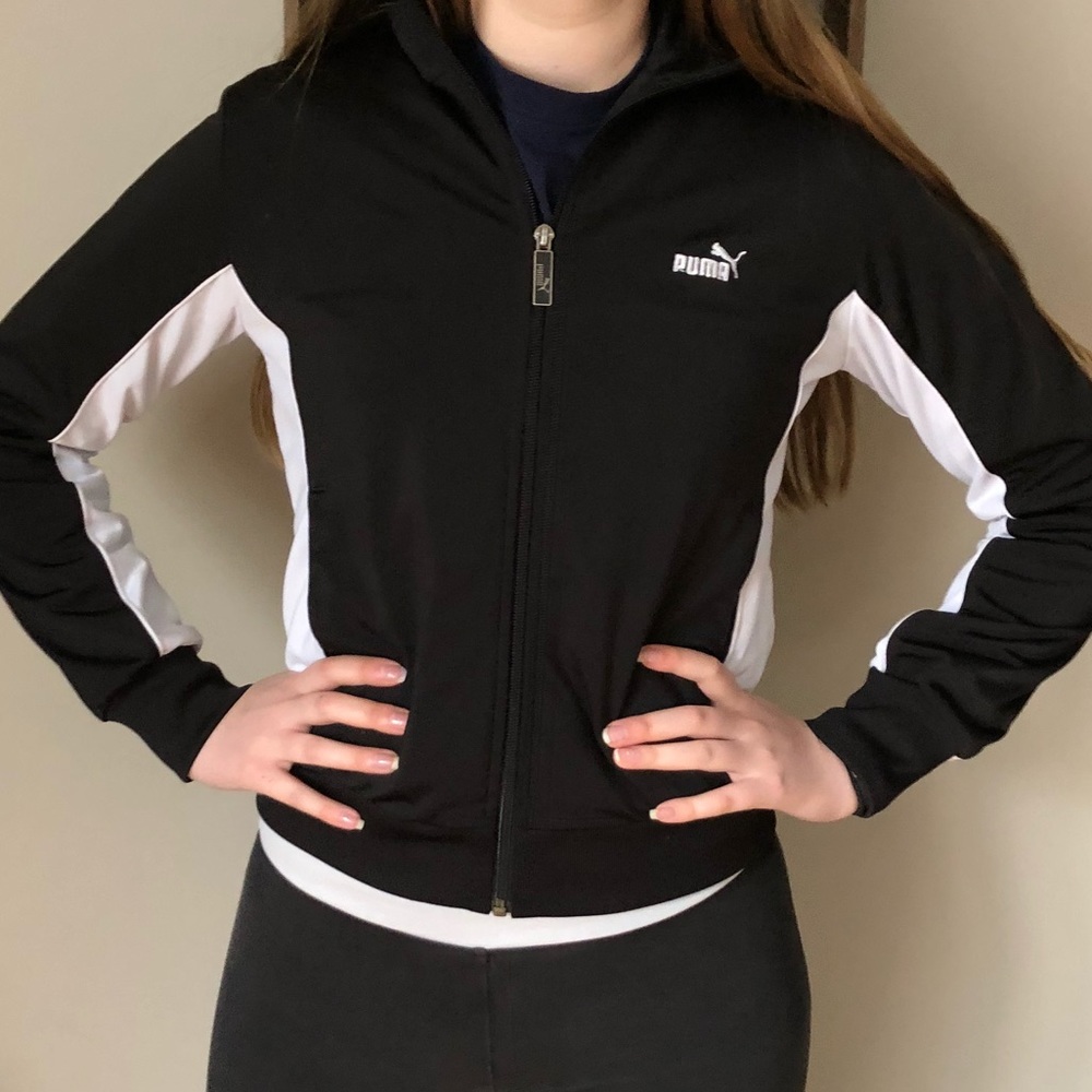 Black and White Puma Zip-up